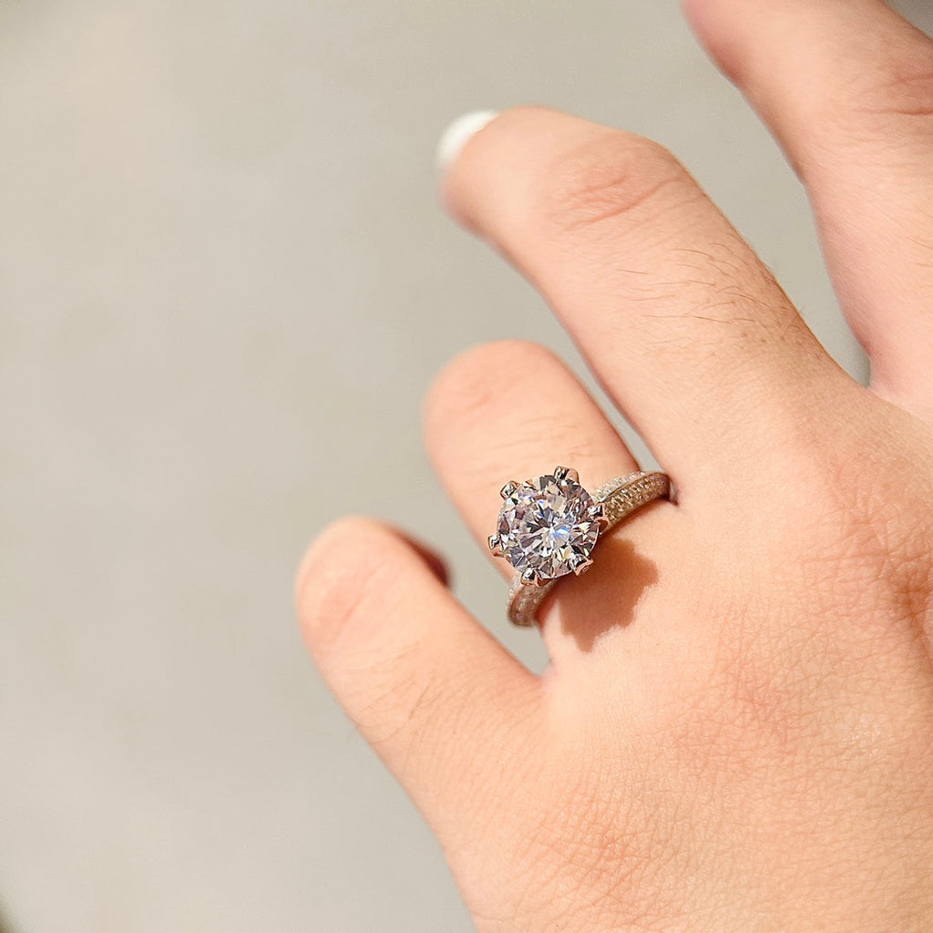 18K Tiffany Pave Tiffany Setting Engagement Ring