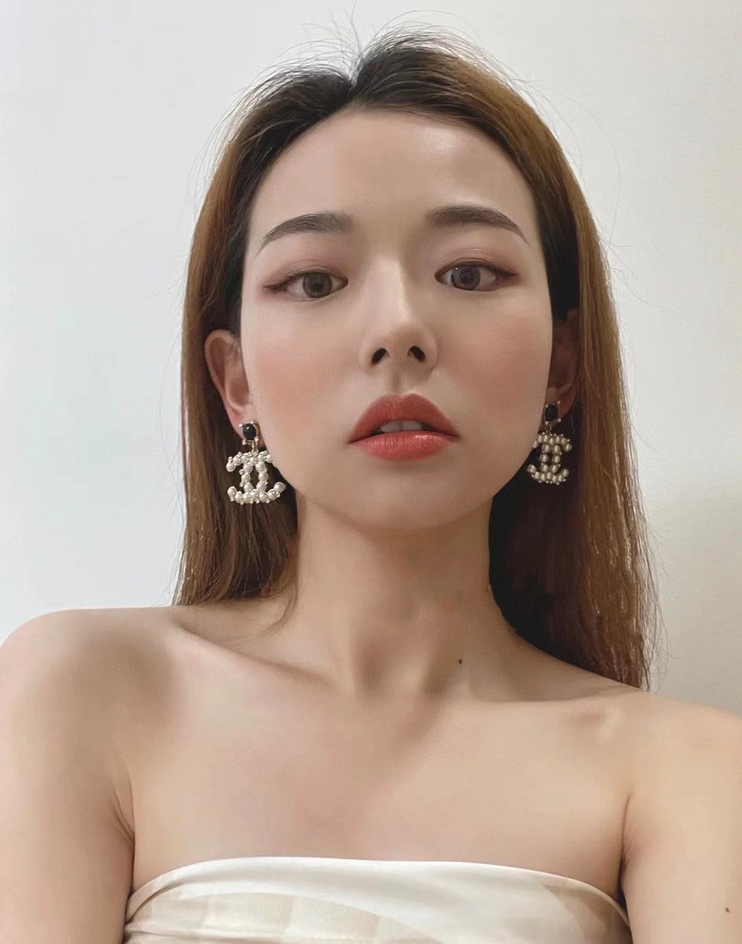 18K Pearl  Chanel Pendant Earrings